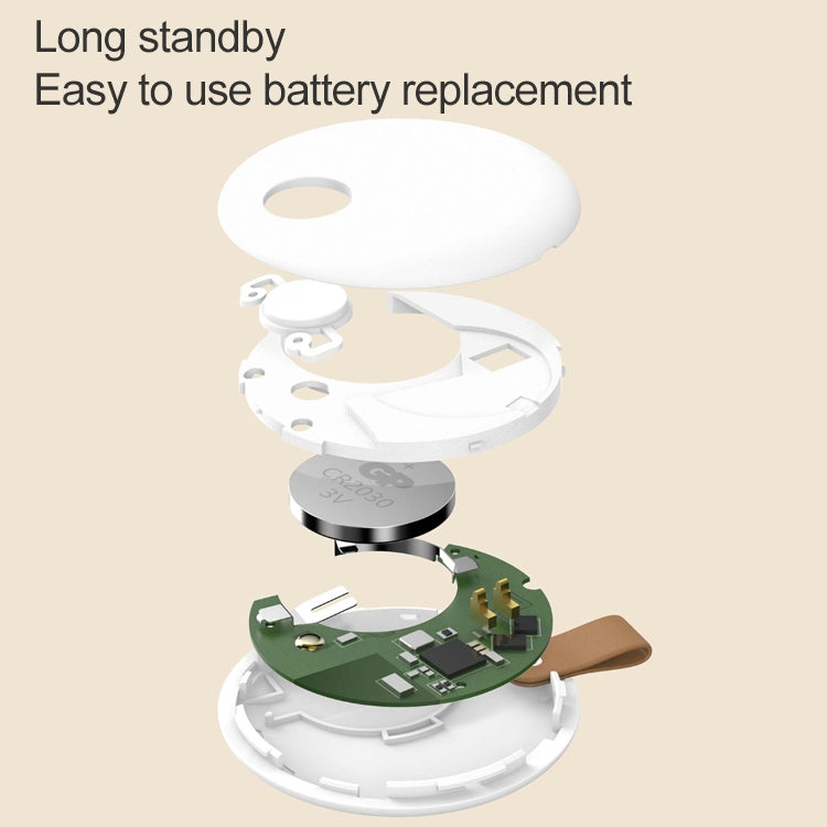 Original Xiaomi Youpin Ranres Intelligent Anti-lost Device Two-way Search Bluetooth Alarm Smart Positioning Finder, Distance: 15m(White)