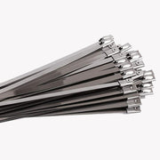 100 PCS 4.6x100mm Stainless Steel Metal Cable Ties Tie Zip Wrap Exhaust Heat Straps Induction Pipe