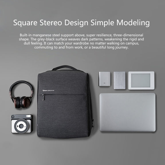 Original Xiaomi Water-resistant Simple Backpack Laptop Bag for 15.6 inch Laptop(Light Grey)
