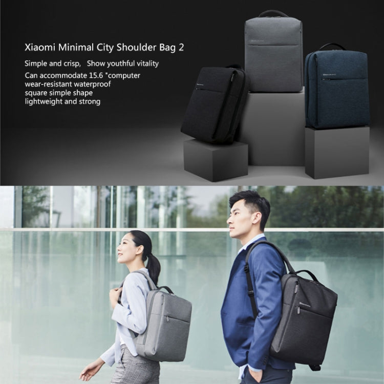 Original Xiaomi Water-resistant Simple Backpack Laptop Bag for 15.6 inch Laptop(Light Grey)