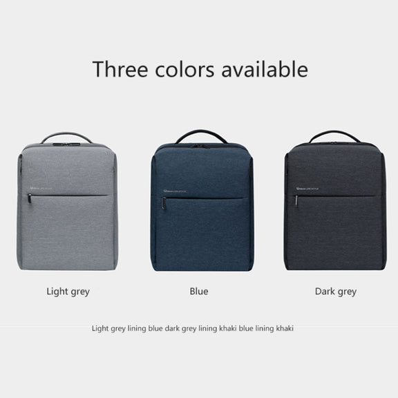 Original Xiaomi Water-resistant Simple Backpack Laptop Bag for 15.6 inch Laptop(Light Grey)