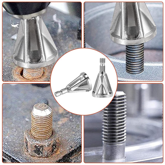 Chamfer Stainless Steel Deburring External Chamfer Tool Hexagonal Handle Three-slot Chamfer (Black)