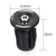 TOSEEK 1 Pair Mountain Bike Handlebar Grips Caps End Plug Aluminum Alloy Bicycle  Bar Ends Plug (Grey)