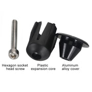 TOSEEK 1 Pair Mountain Bike Handlebar Grips Caps End Plug Aluminum Alloy Bicycle  Bar Ends Plug (Grey)