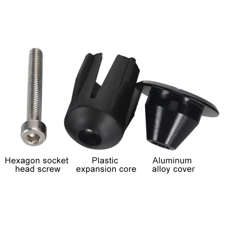 TOSEEK 1 Pair Mountain Bike Handlebar Grips Caps End Plug Aluminum Alloy Bicycle  Bar Ends Plug (Grey)