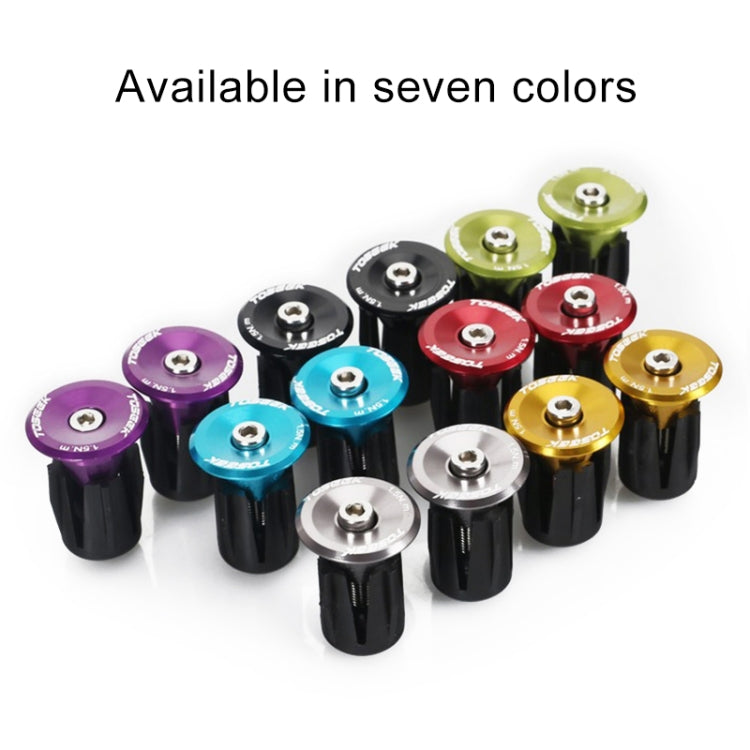 TOSEEK 1 Pair Mountain Bike Handlebar Grips Caps End Plug Aluminum Alloy Bicycle  Bar Ends Plug (Grey)