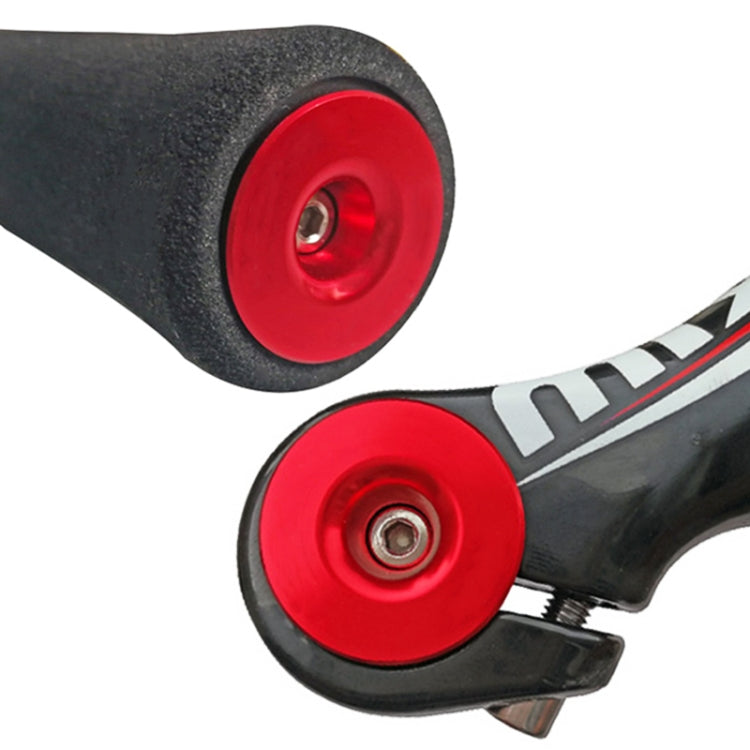 TOSEEK 1 Pair Mountain Bike Handlebar Grips Caps End Plug Aluminum Alloy Bicycle  Bar Ends Plug (Grey)