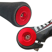 TOSEEK 1 Pair Mountain Bike Handlebar Grips Caps End Plug Aluminum Alloy Bicycle  Bar Ends Plug (Grey)
