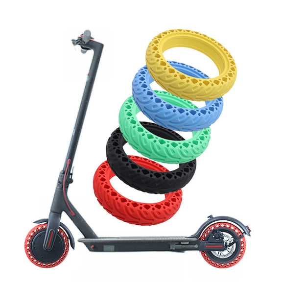 8.5 inch Electric Scooter Wear-resistant Shock-absorbing Decorative Pattern Tire Honeycomb Solid Tire, Suitable for Xiaomi Mijia M365(Blue)