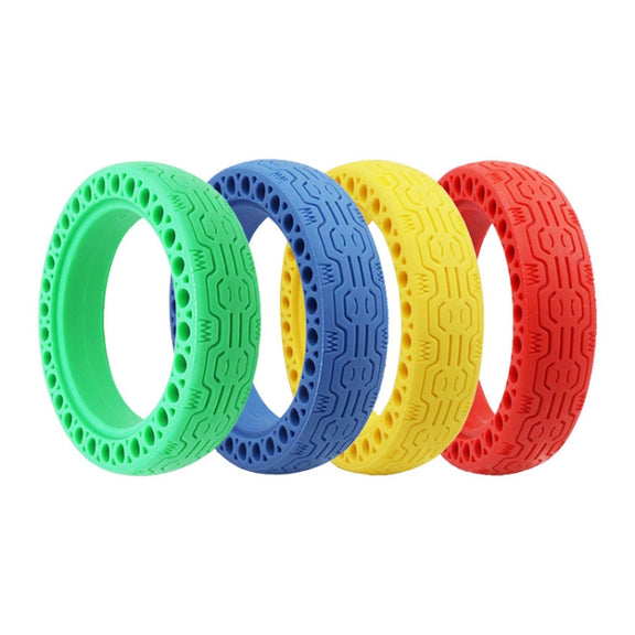 8.5 inch Electric Scooter Wear-resistant Shock-absorbing Decorative Pattern Tire Honeycomb Solid Tire, Suitable for Xiaomi Mijia M365(Yellow)
