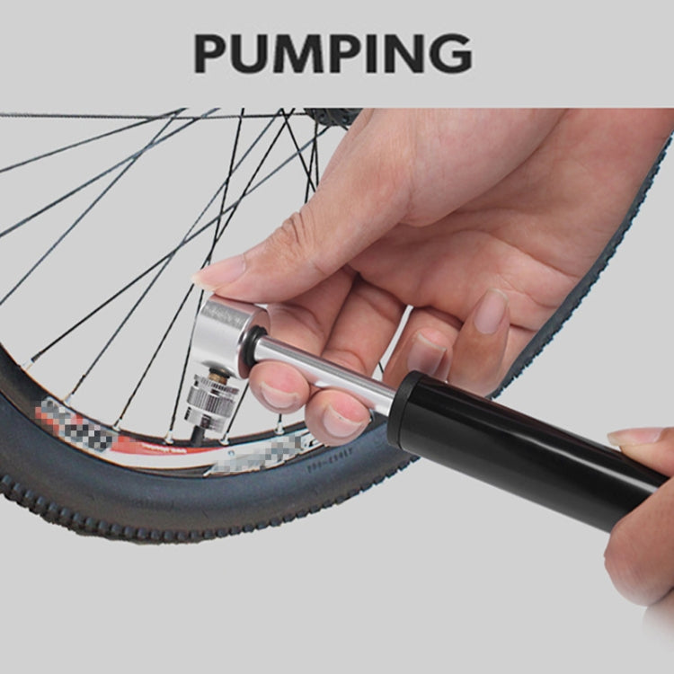 Manual Mini Portable Bicycle Aluminum Alloy Pump + Plastic glue-free tire patch + Tire lever (Black)