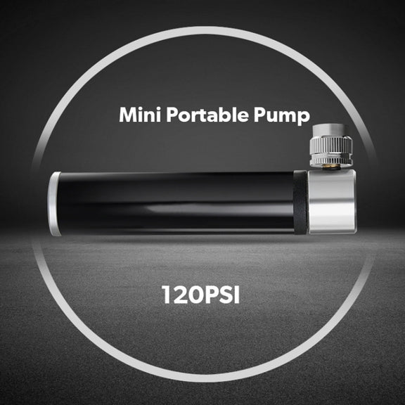 Manual Mini Portable Bicycle Aluminum Alloy Pump + Plastic glue-free tire patch + Tire lever (Black)