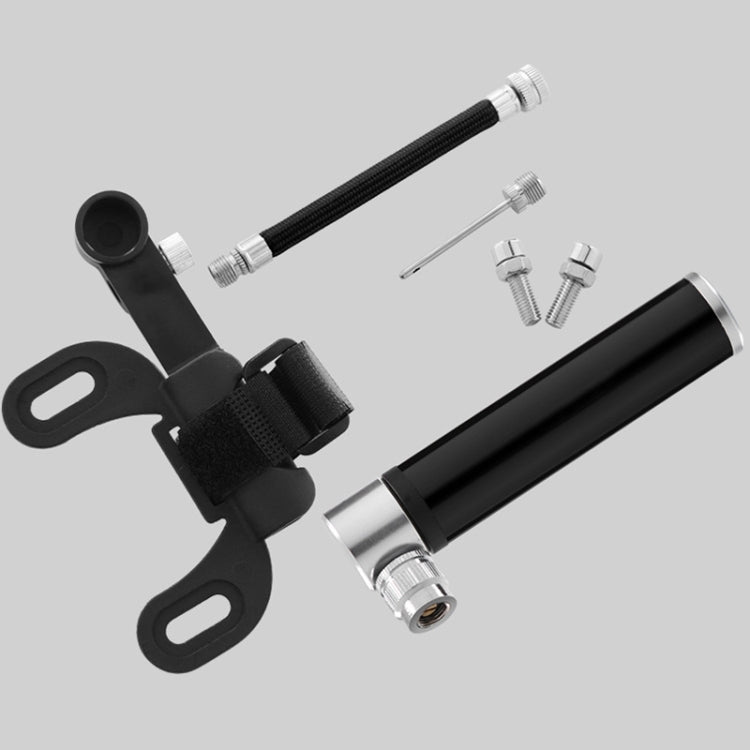 Manual Mini Portable Bicycle Aluminum Alloy Pump + Plastic glue-free tire patch + Tire lever (Black)