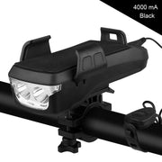 Multifunction 4  in 1 Phone Holder Bicycle Bell Cycling Lamp Flashlight(Black)