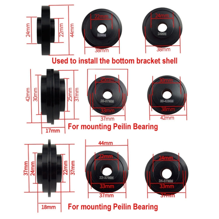 BIKERSAY BT040S2 Bicycle Press-in Type Axis Bracket Static Installation Removal Tool Set, Professional Edition
