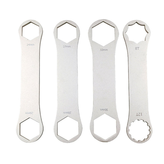 BIKERSAY BT050B Multifunctional Stainless Steel Bicycle Fork Wrench Double Head Spanner