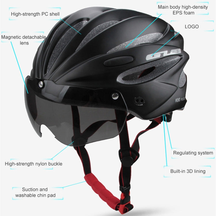 GUB K80 Plus Bike Helmet With Visor And Goggles(Black)