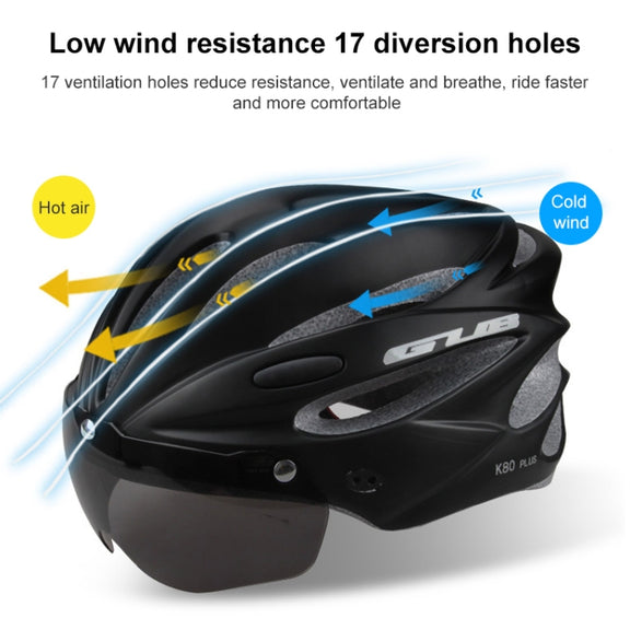 GUB K80 Plus Bike Helmet With Visor And Goggles(Gradient Blue)