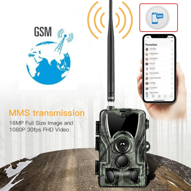 HC801M 2G GSM Water-resistant IP66 IR Night Vision Security Hunting Trail Camera, 120 Degree PIR Angle