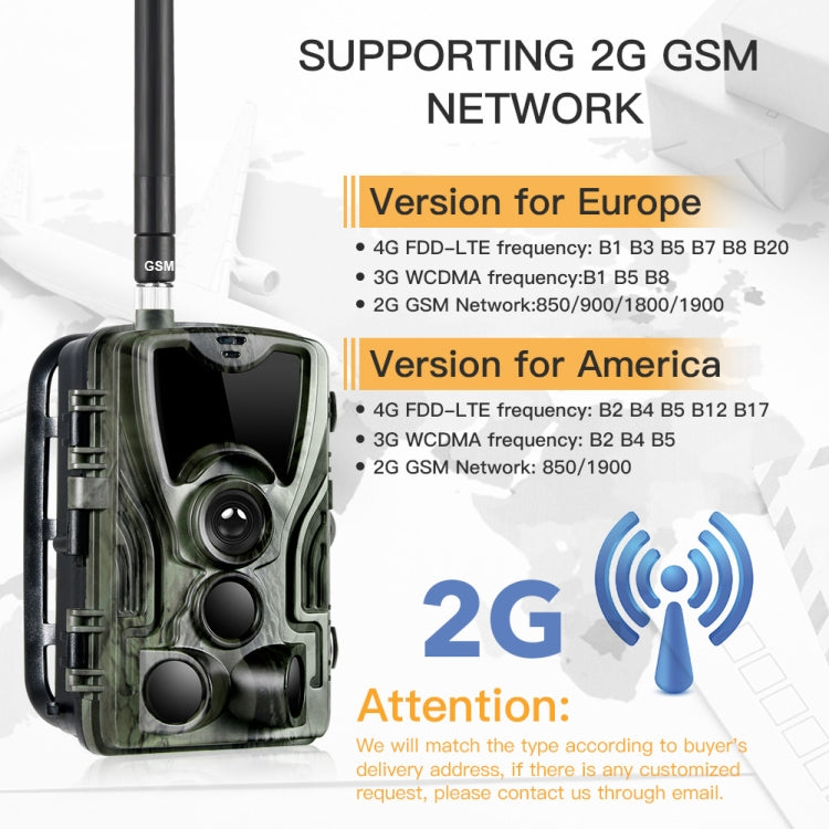 HC801M 2G GSM Water-resistant IP66 IR Night Vision Security Hunting Trail Camera, 120 Degree PIR Angle