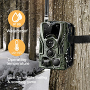HC801M 2G GSM Water-resistant IP66 IR Night Vision Security Hunting Trail Camera, 120 Degree PIR Angle