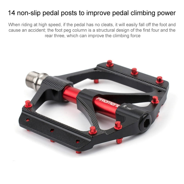 PROMEND PD-M82-TI 1 Pair Mountain Bicycle Titanium Alloy Shaft 3-Bearings Wide Pedals (Silver)