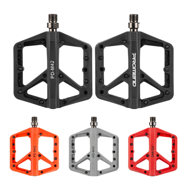 PROMEND PD-M42 1 Pair Mountain Bicycle Nylon High-speed Bearing Pedals(Red)