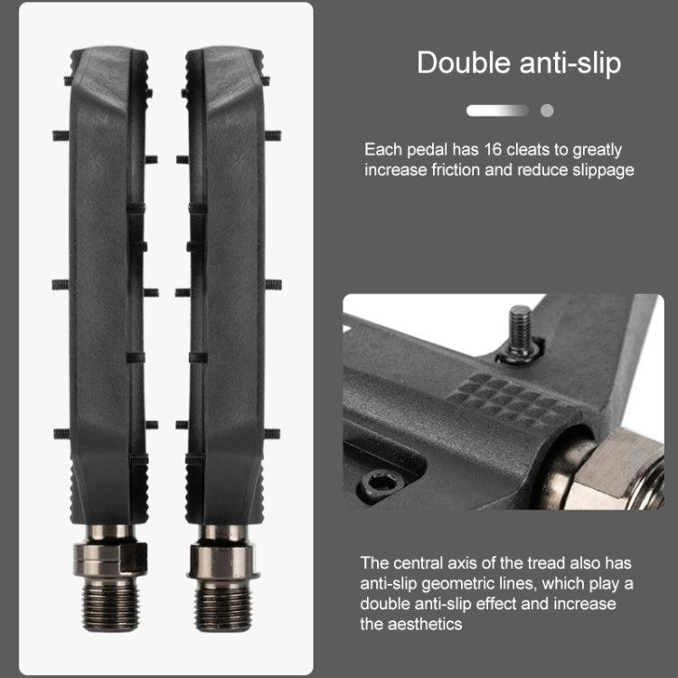 PROMEND PD-M42 1 Pair Mountain Bicycle Nylon High-speed Bearing Pedals(Grey)