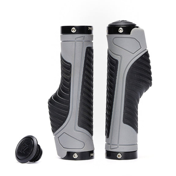 PROMEND GR-504 1 Pair TPR Ergonomic Ball Bicycle Grip Cover (Black Grey)