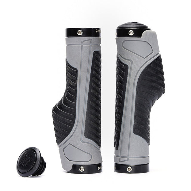 PROMEND GR-504 1 Pair TPR Ergonomic Ball Bicycle Grip Cover (Black Grey)