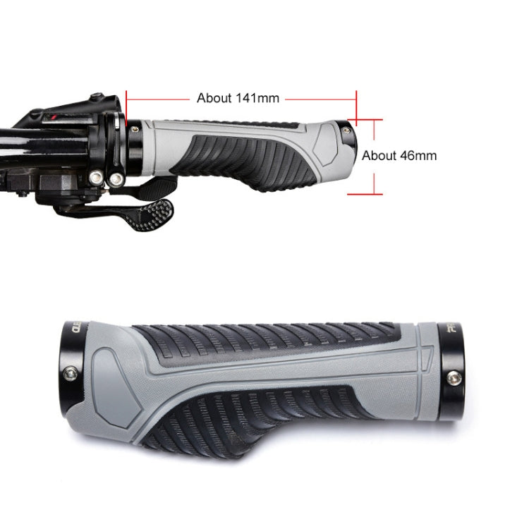 PROMEND GR-504 1 Pair TPR Ergonomic Ball Bicycle Grip Cover (Black Grey)