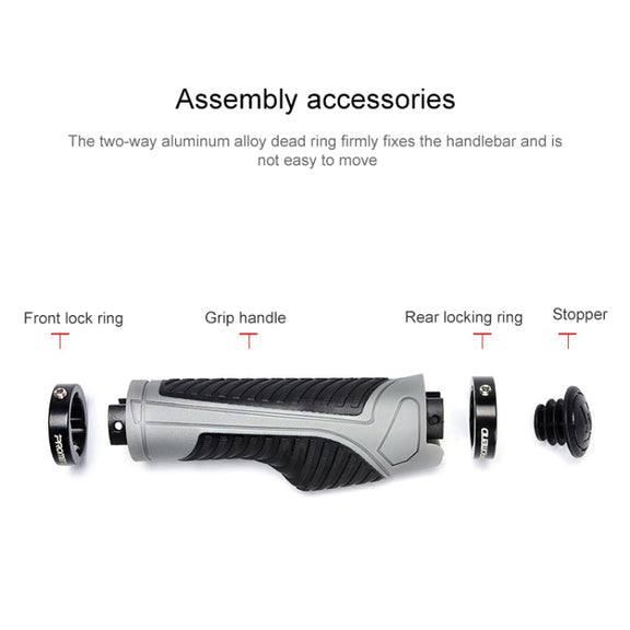 PROMEND GR-504 1 Pair TPR Ergonomic Ball Bicycle Grip Cover (Black Grey)