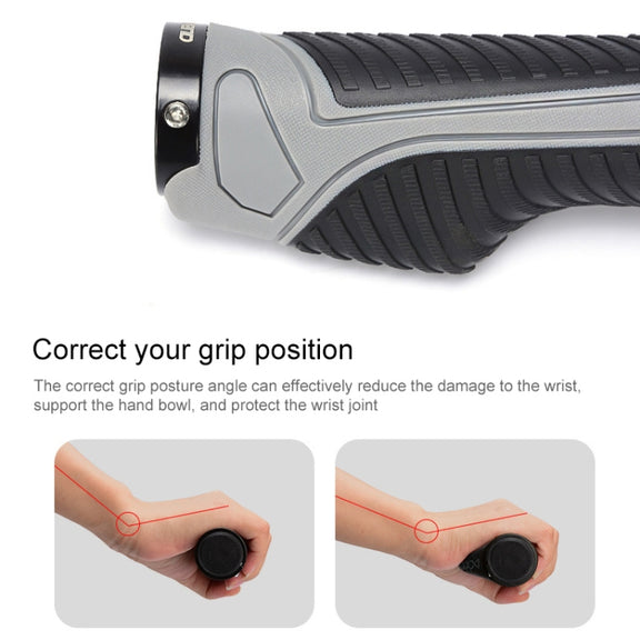 PROMEND GR-504 1 Pair TPR Ergonomic Ball Bicycle Grip Cover (Black Black)