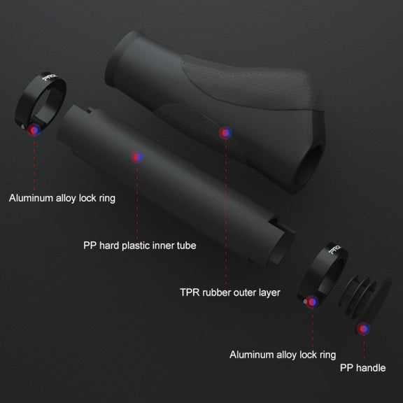 PROMEND GR-506 1 Pair Rubber Ergonomic Ball Bicycle Grip Cover (90mm+130mm)