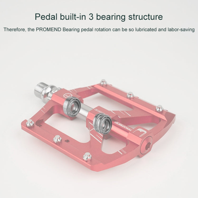 PROMEND PD-M88 1 Pair Mountain Bicycle Aluminum Alloy 3-Bearings Pedals (Blue)