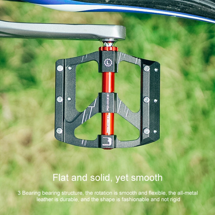 PROMEND PD-M88 1 Pair Mountain Bicycle Aluminum Alloy 3-Bearings Pedals (Red)