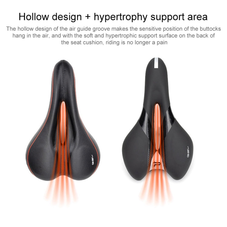 PROMEND SD-567 Hollow Breathable Silicone Racing Bicycle Saddle(Black White)