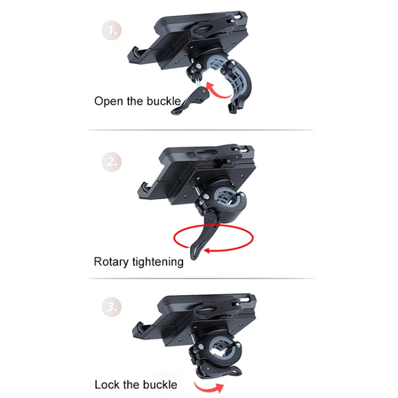Rotatable PVC Motorcycle Bicycle Handlebar Mount Mobile Phone Holder (Black)