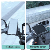 Rotatable PVC Motorcycle Bicycle Handlebar Mount Mobile Phone Holder (Black)