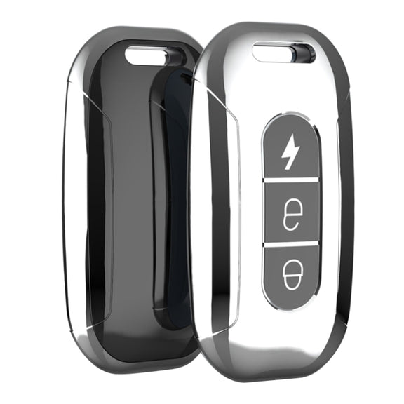 Electric Vehicle Key Electroplated TPU Case For AIMA C (Black)