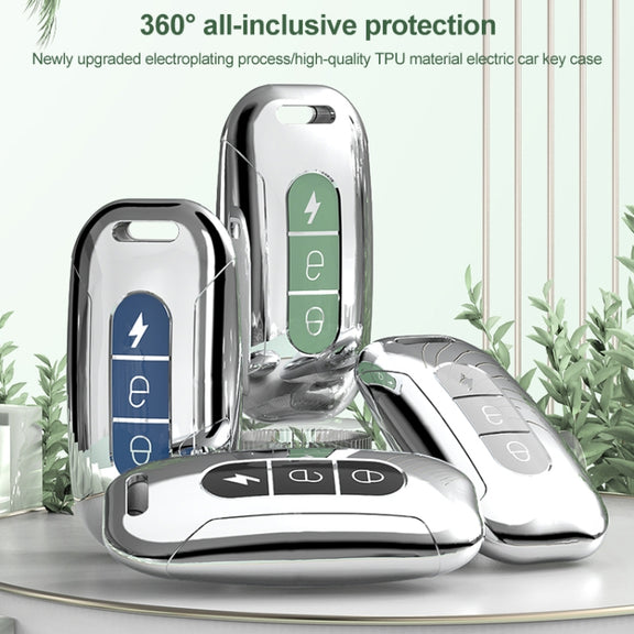 Electric Vehicle Key Electroplated TPU Case For AIMA C (White)