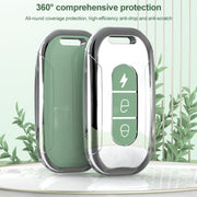 Electric Vehicle Key Electroplated TPU Case For AIMA C (White)