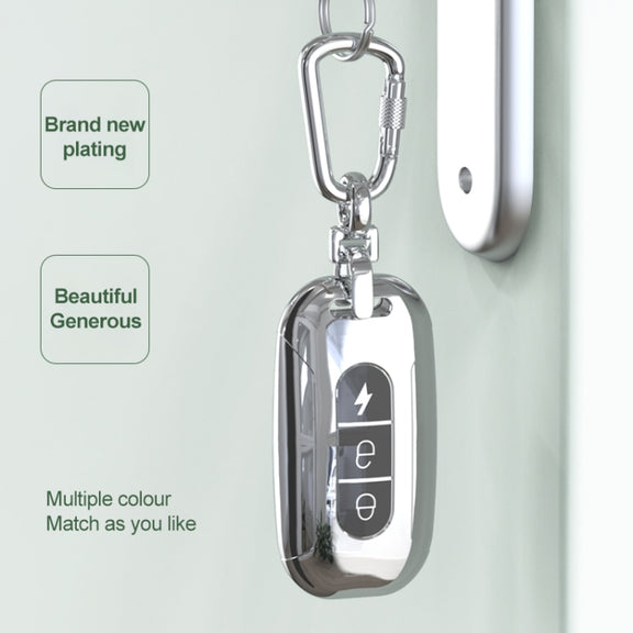 Electric Vehicle Key Electroplated TPU Case For AIMA C (Blue)