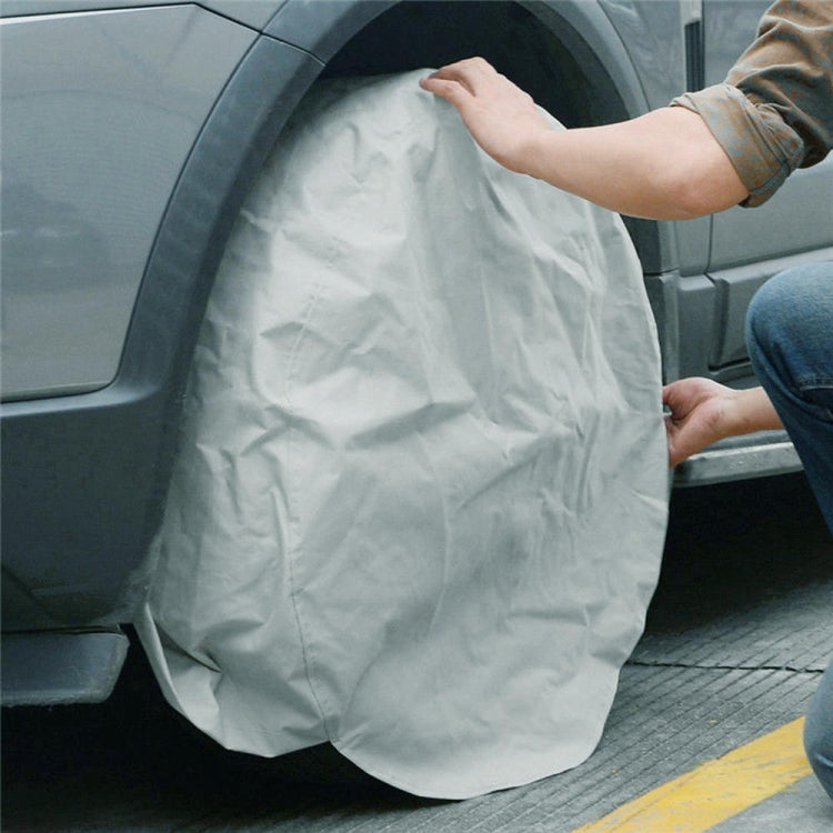 4PCS 210D Oxford Cloth RV Caravan Tire Dustproof and Water-resistant Cover For 27-29 inch (Silver)