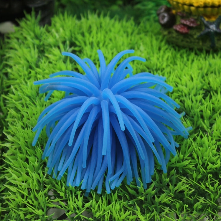 Aquarium Articles Decoration TPR Simulation Sea Urchin Ball Coral, Size: L, Diameter: 13cm(Blue)
