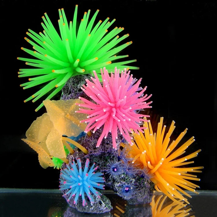 Aquarium Articles Decoration TPR Simulation Sea Urchin Ball Coral with Point, Size: M, Diameter: 10cm(Pink)