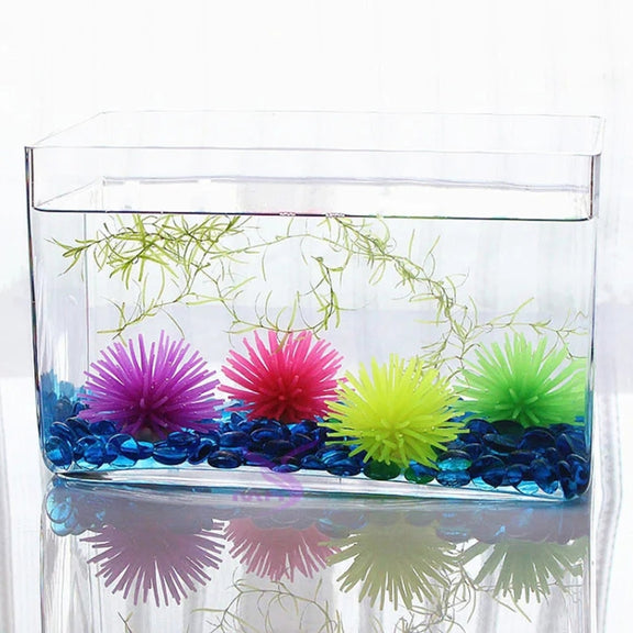 Aquarium Articles Decoration TPR Simulation Sea Urchin Ball Coral, Size: M, Diameter: 10cm(Pink)