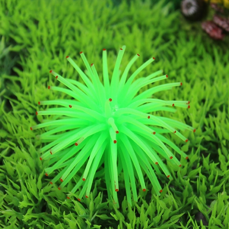Aquarium Articles Decoration TPR Simulation Sea Urchin Ball Coral with Point, Size: S, Diameter: 7cm(Green)