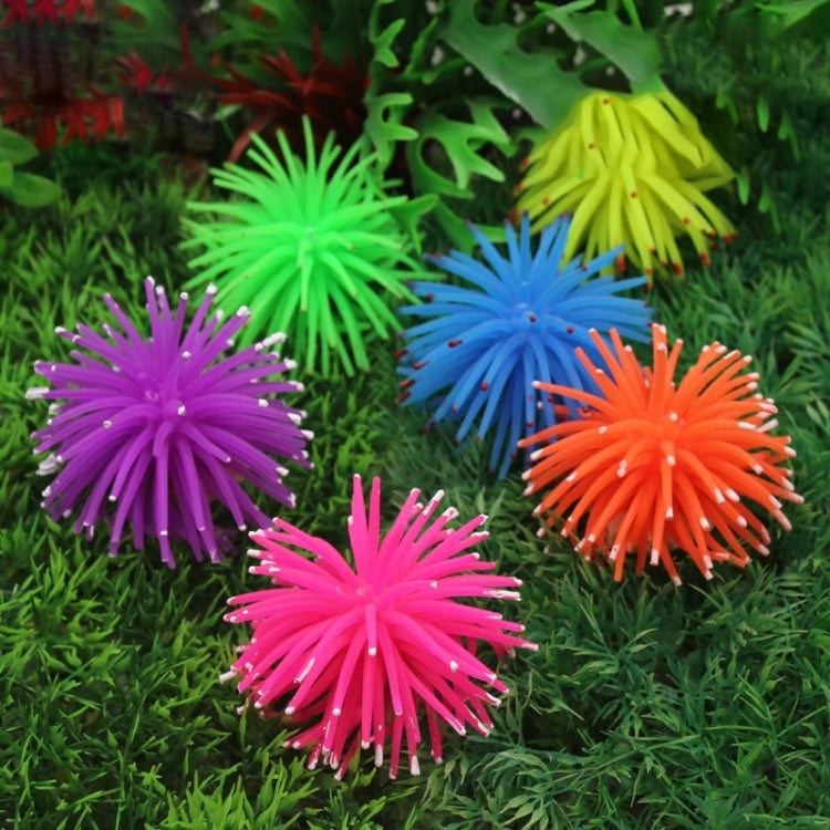 Aquarium Articles Decoration TPR Simulation Sea Urchin Ball Coral with Point, Size: S, Diameter: 7cm(Pink)
