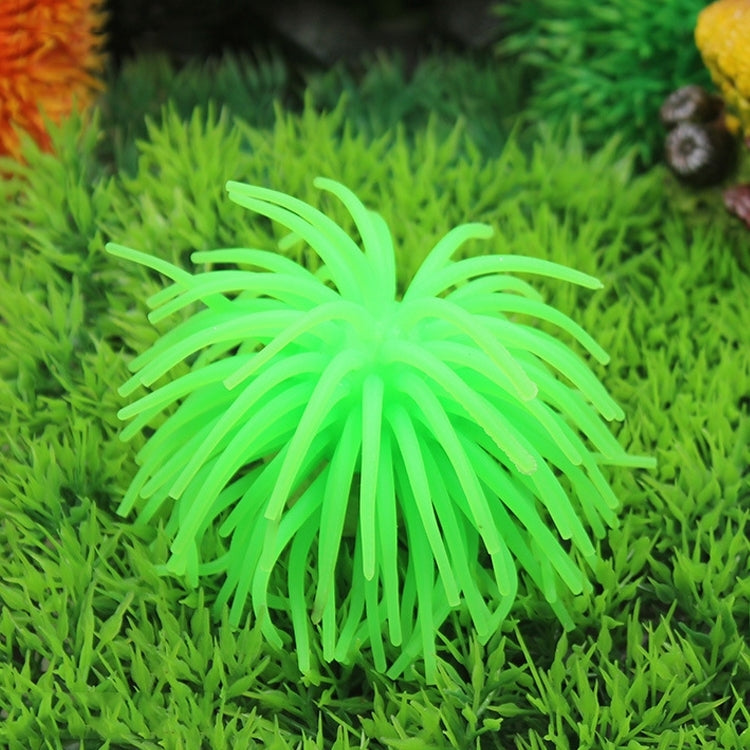 Aquarium Articles Decoration TPR Simulation Sea Urchin Ball Coral, Size: S, Diameter: 7cm(Green)
